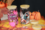 Pack Duo Verres Harley-Davidson – Design Rose + Illustration Femme | 2x 16oz avec couvercle & paille - Beauty Nini
