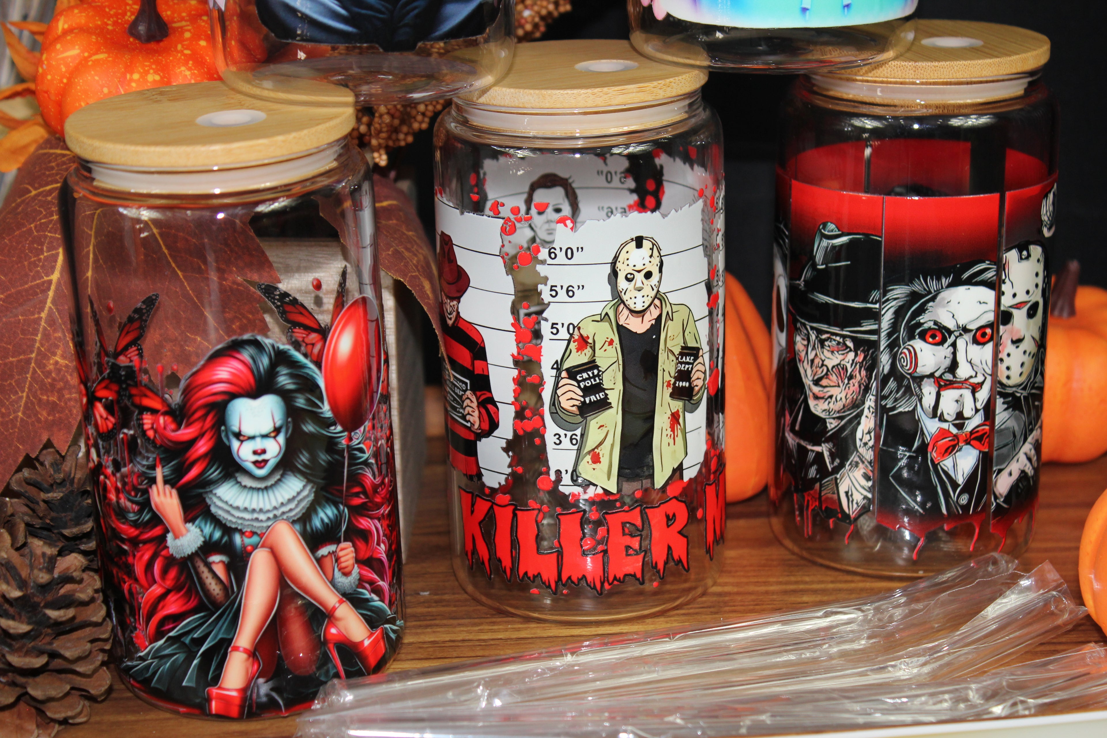 Collection Horreur – Verres en verre 16oz (Ghostface, Freddy, Jason, Pennywise, Chucky, Jigsaw & plus) – Cadeaux Halloween & fans de films cultes - Beauty Nini