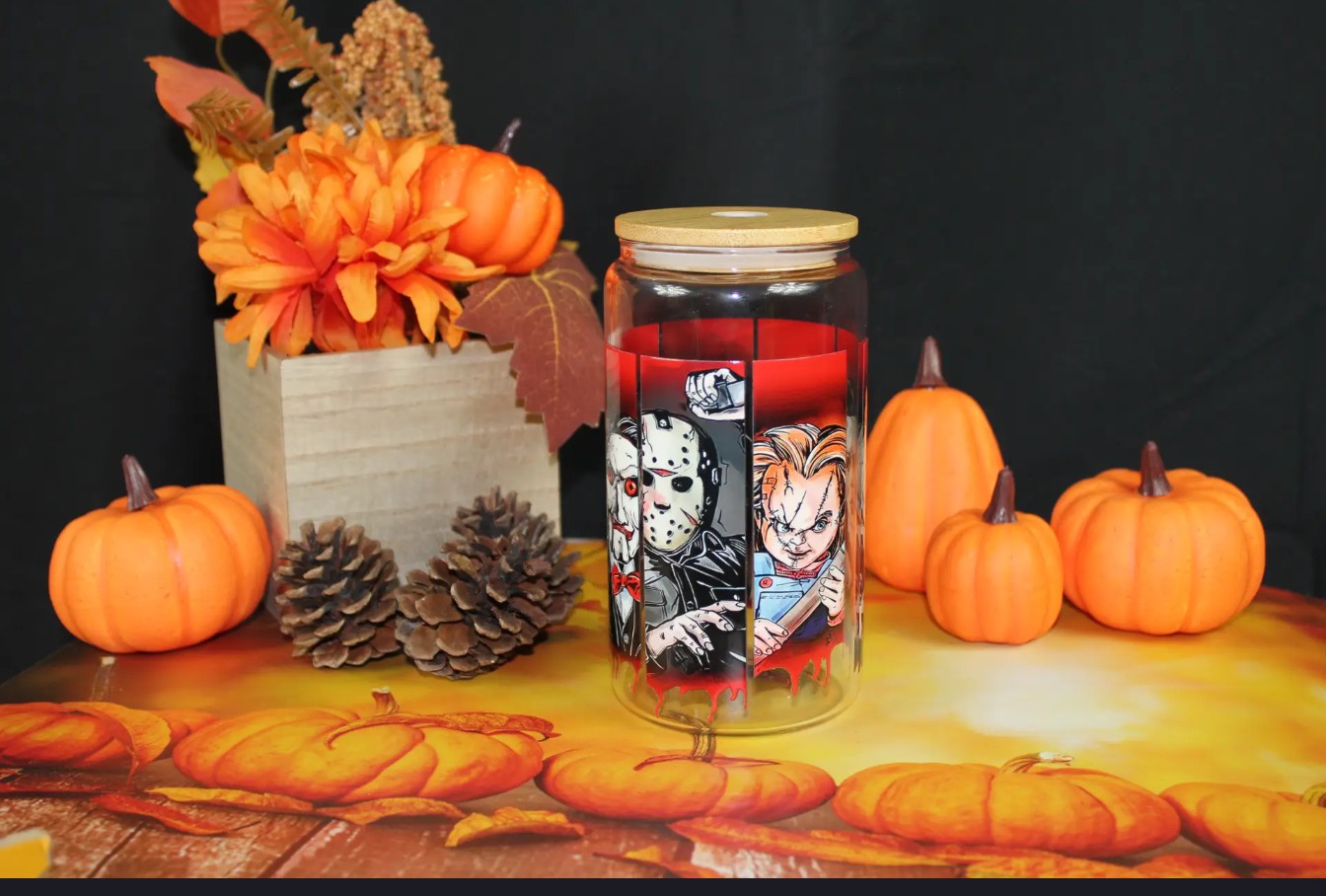 Verre 16oz Horror Legends – Michael Myers, Pennywise, Ghostface & Freddy Krueger | Double face, lave-vaisselle, qualité supérieure - Beauty Nini