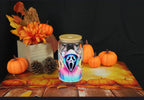 Verre en verre 16oz Ghostface Pastel – Mug horreur fleuri avec couvercle bambou & paille réutilisable – Cadeau Halloween / Horreur Pop Art - Beauty Nini