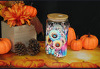 Verre en verre 16oz Ghostface Pastel – Mug horreur fleuri avec couvercle bambou & paille réutilisable – Cadeau Halloween / Horreur Pop Art - Beauty Nini